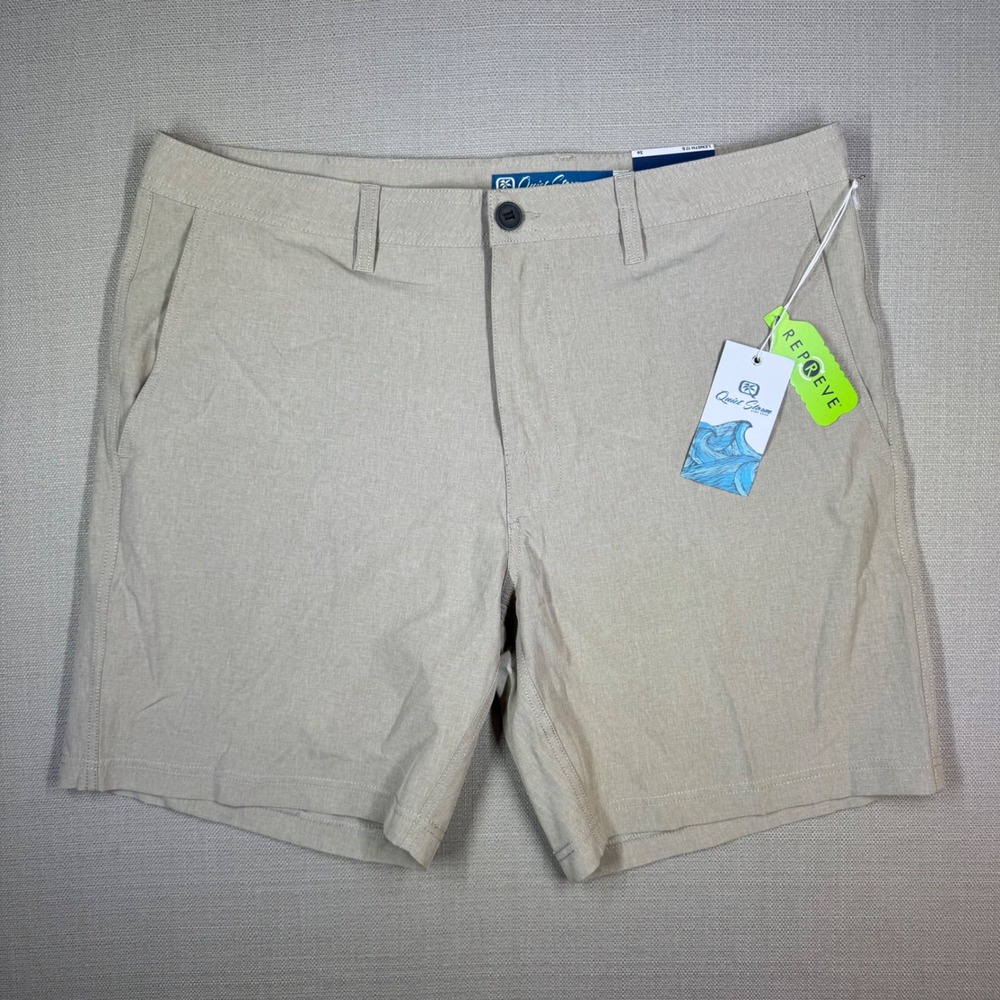 Quiet Storm Mens Range Heather Hybrid Shorts Khaki Size 36 NWT